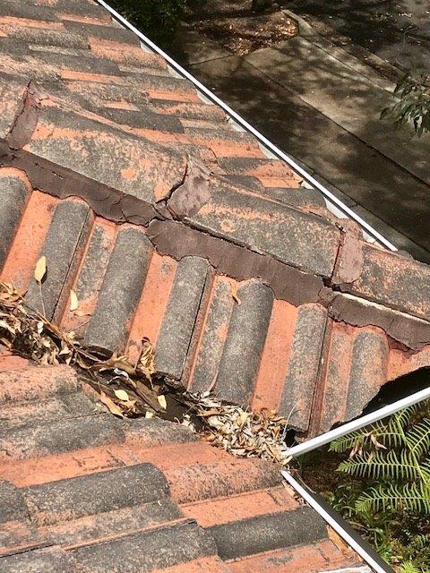 TP Roofing - Cracked motar at ridge caps repair required